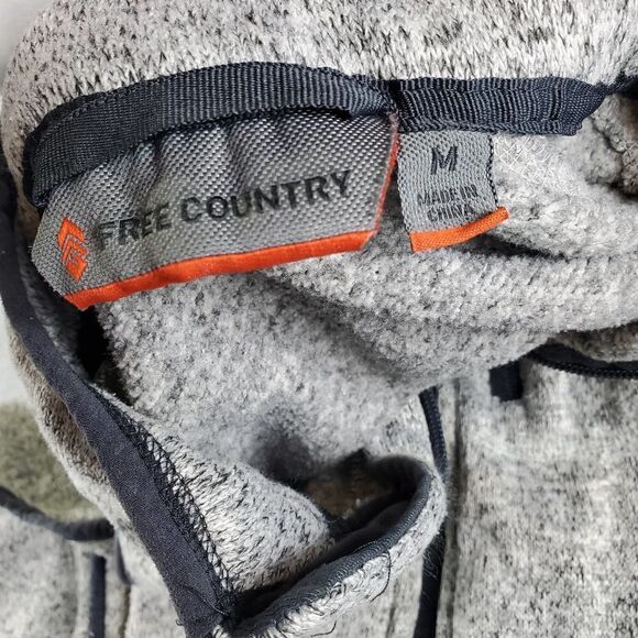 Free Country Vest Mens Medium Gray Fleece Sleeveless Full Zip - Picture 2 of 9